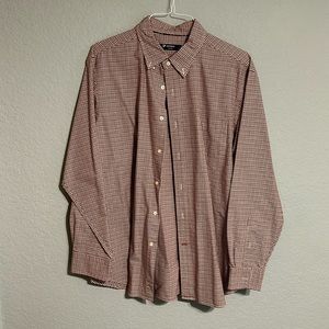 Daniel Cremieux Long-Sleeve Button Down Shirt, Size XL, Red/Green/Tan